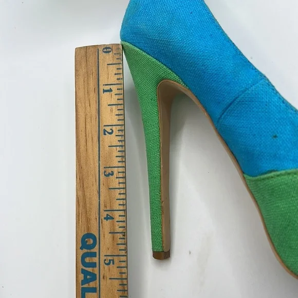 Penny Loves Kenny High Heels Stilettos Pumps Shoes Green Blue Womens 7.5 M - Picture 16 of 16